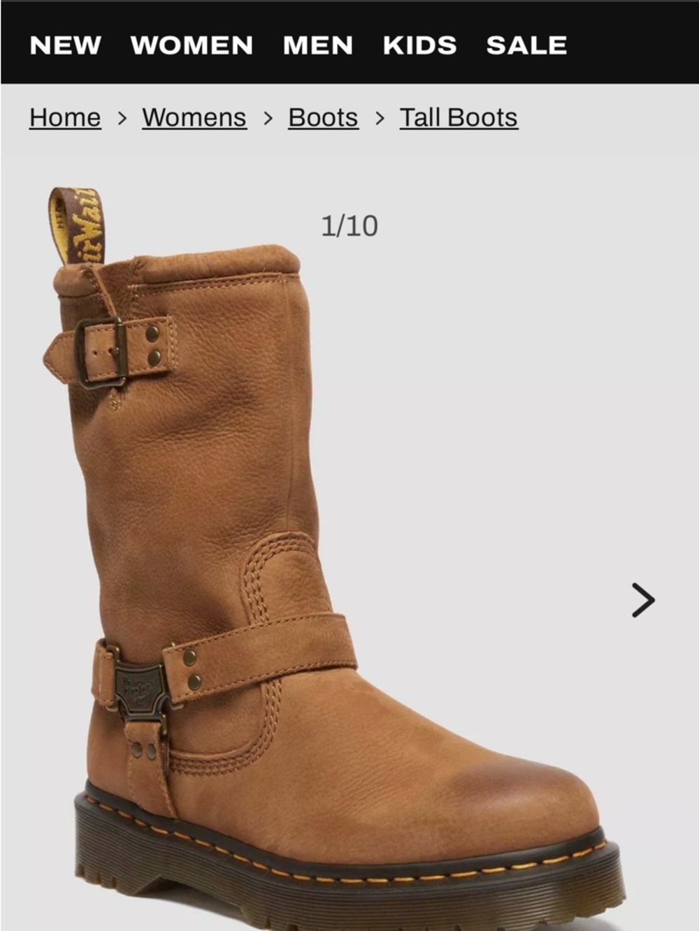 Dr. Martens Brown Leather Mid-Calf Harness Boot
